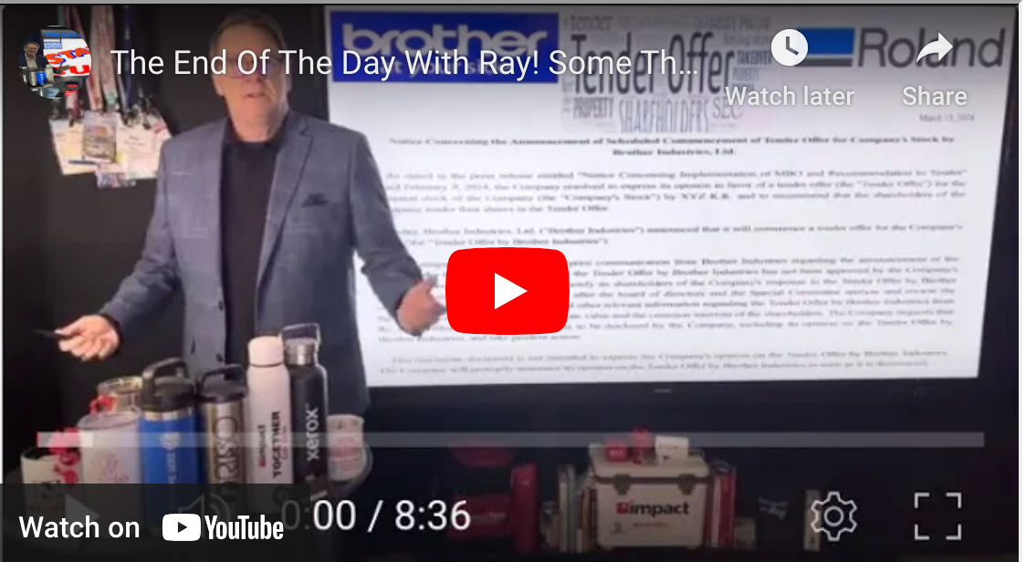 The End Of The Day With Ray! Some Thoughts On Brother Tender Offer To Roland.