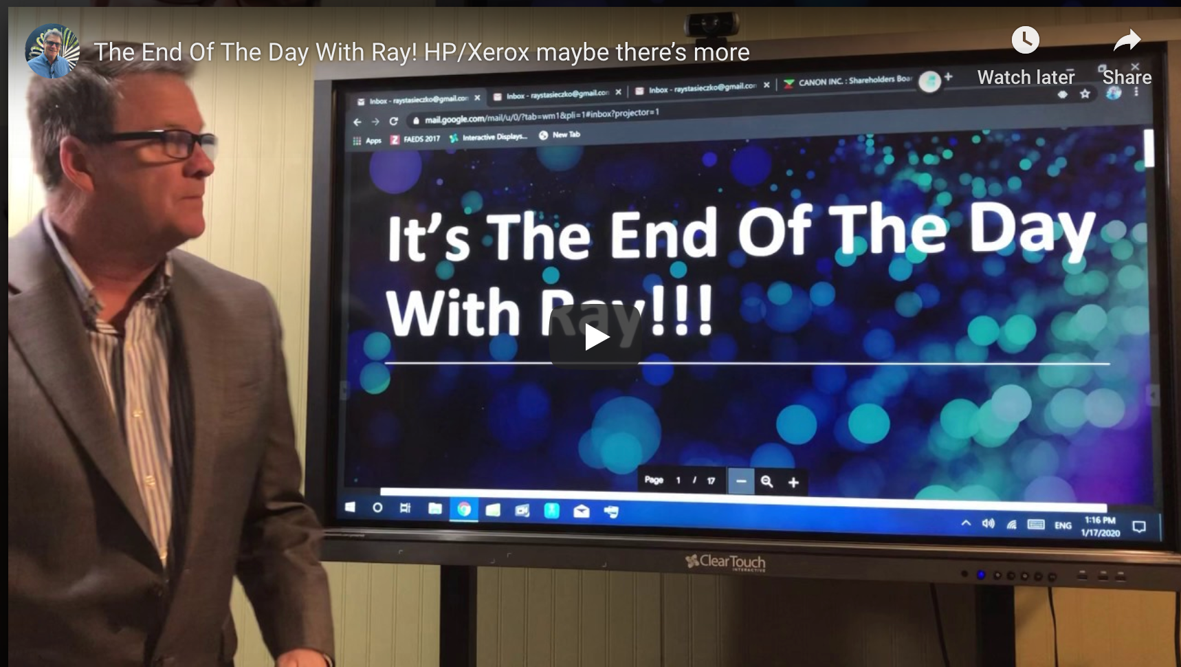 The End Of The Day With Ray! HP/Xerox maybe there’s more