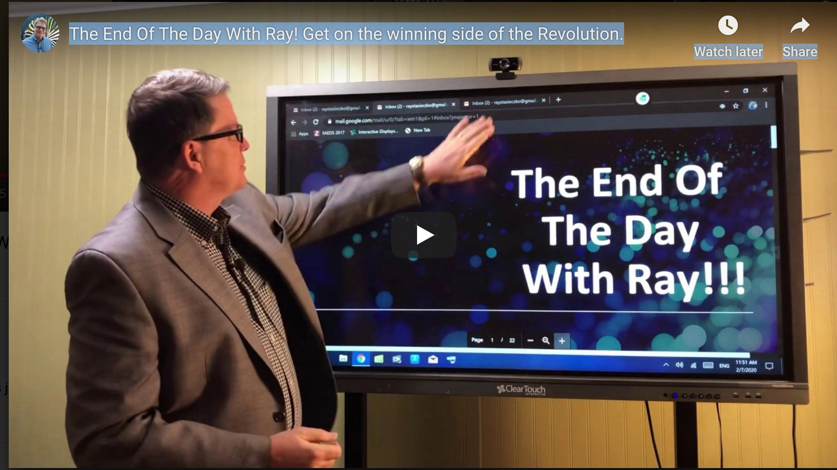 The End Of The Day With Ray! Get on the winning side of the Revolution.