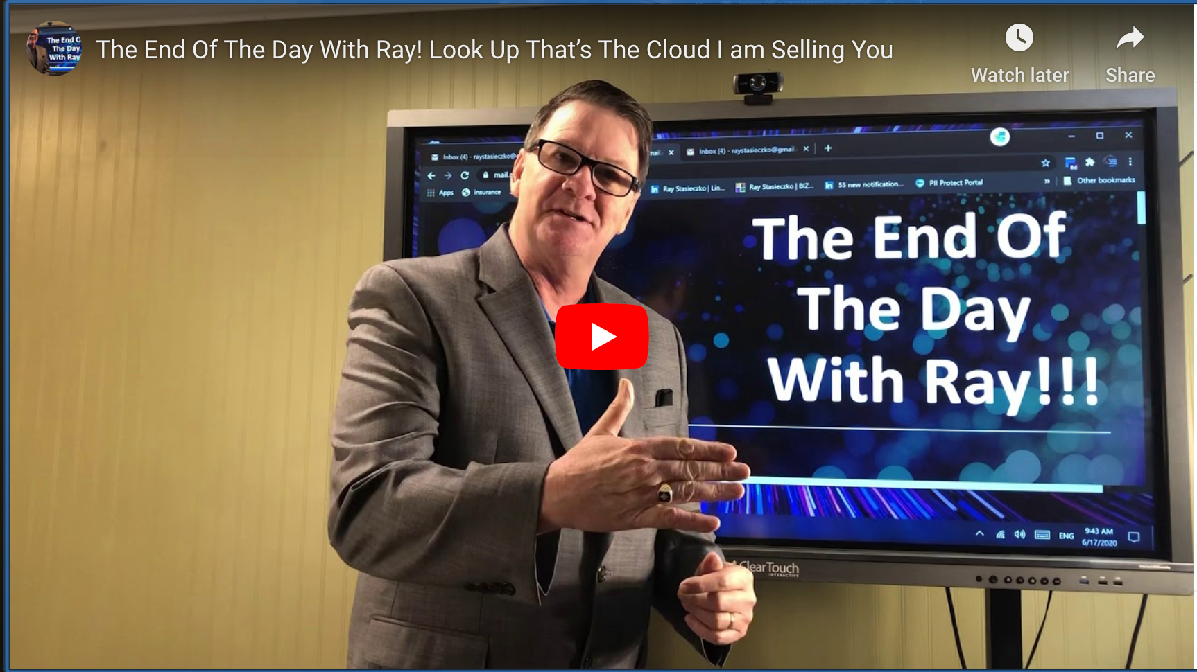 The End Of The Day With Ray! Look Up That’s The Cloud I am Selling You