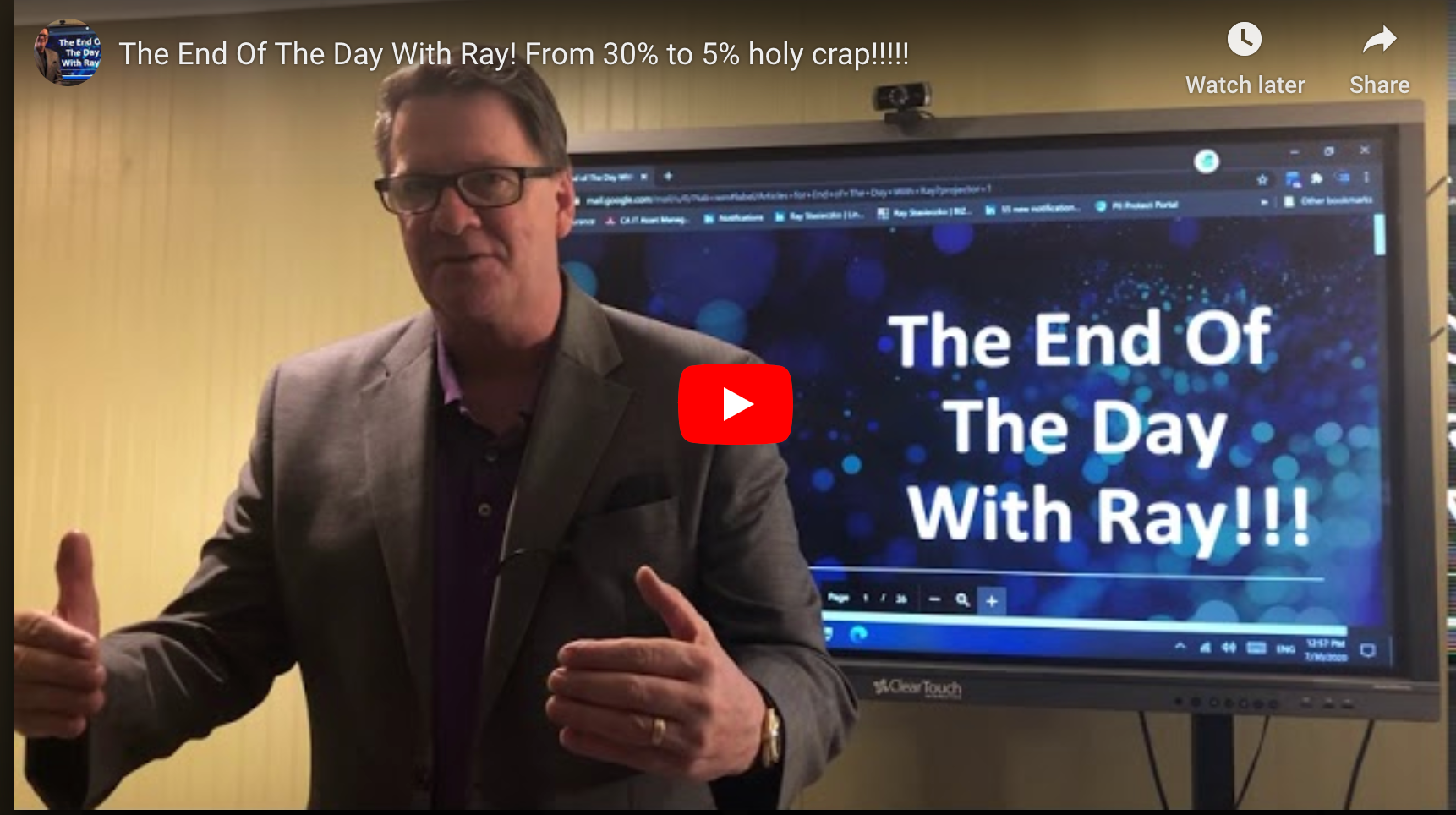 The End Of The Day With Ray! From 30% to 5% holy crap!!!!!
