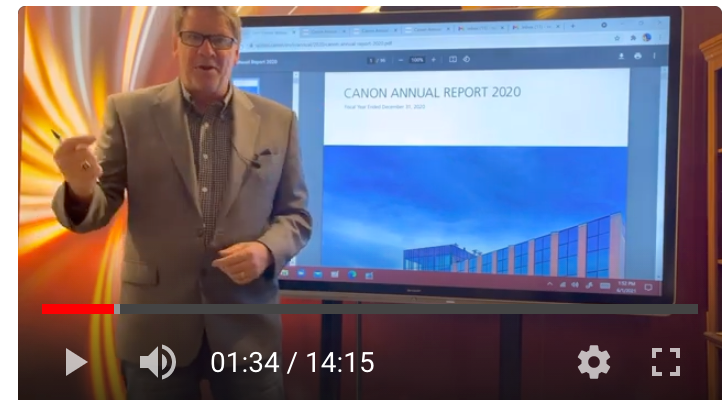 The End Of The Day With Ray! Canon’s Financials Here’s my thinking
