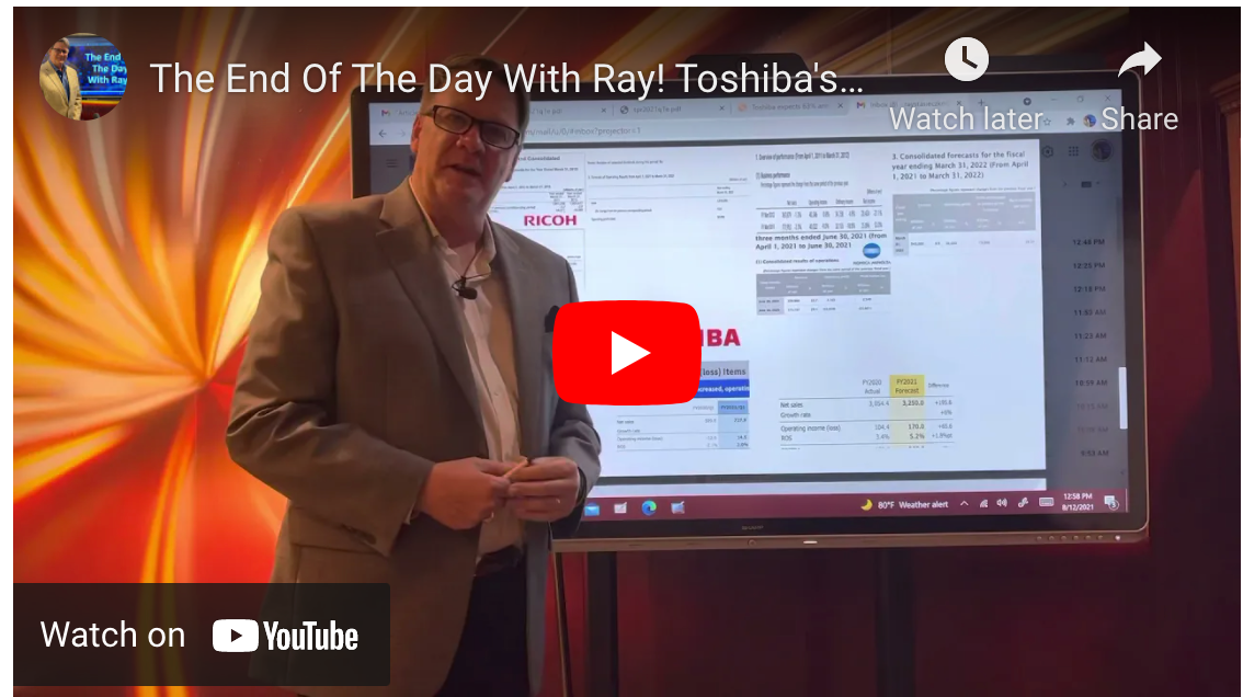 The End Of The Day With Ray! Toshiba's numbers What do I see?
