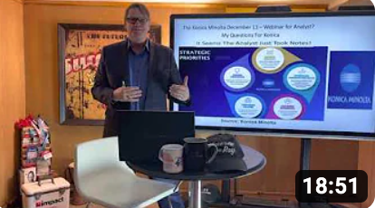 The End Of The Day With Ray! Konica Webinar! Did analysts just take notes and forgot to ask ??