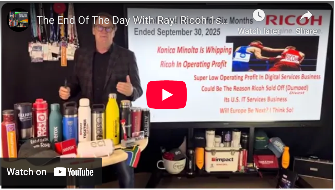 The End Of The Day With Ray! Ricoh 1st Half FY 25 Dismal Profit Performance As Usual!