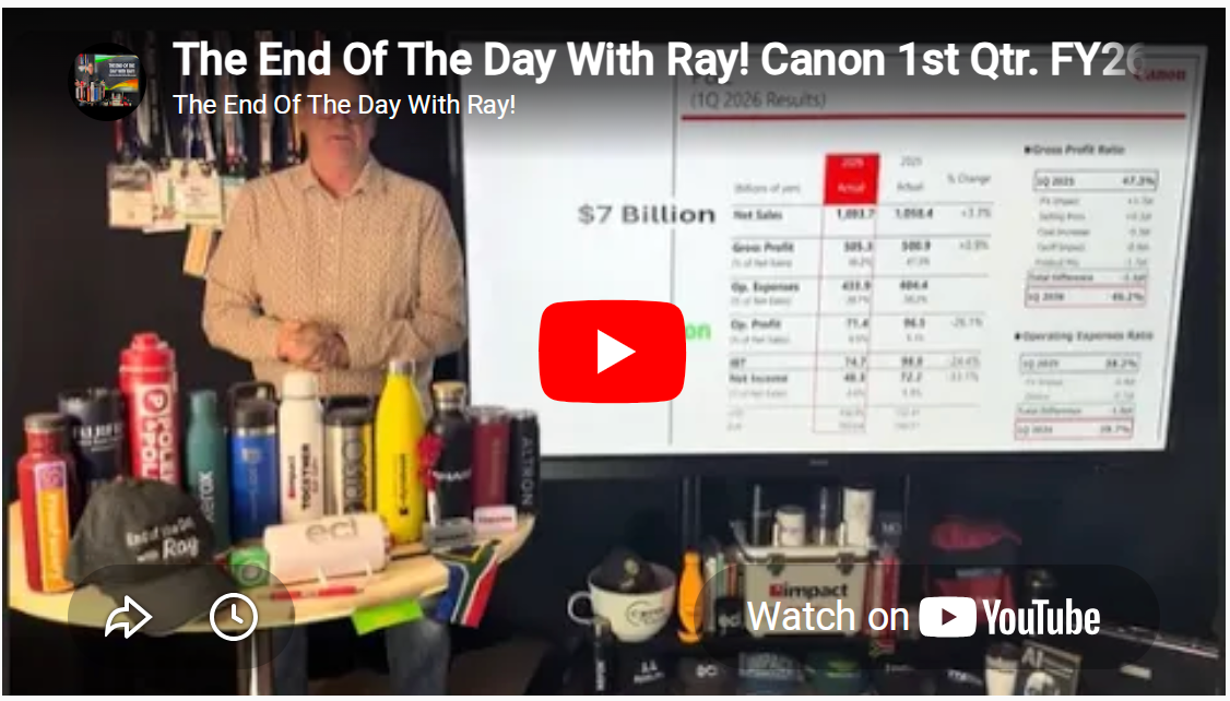 The End Of The Day With Ray! Canon 1st Qtr. FY26 - Are Profits Affected By Declines In HP Business?